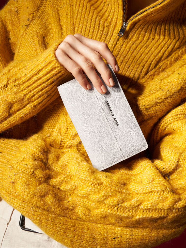 Top Zip Short Wallet, Light Grey, hi-res