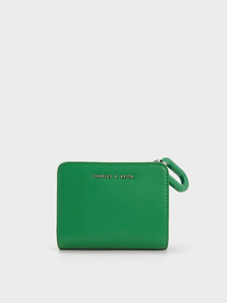 Corey Oval Keychain Zip Wallet, Green, hi-res