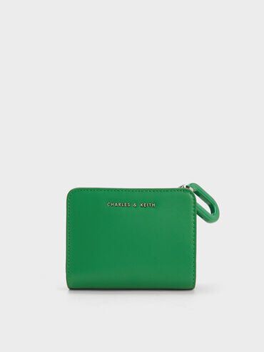 Corey Oval Keychain Zip Wallet, Green, hi-res