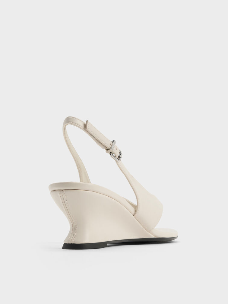 Slingback Thong Wedges, Chalk, hi-res