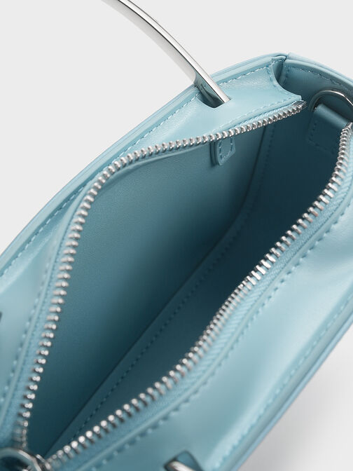 Satin Crystal-Embellished Top Handle Bag, Sky Blue, hi-res
