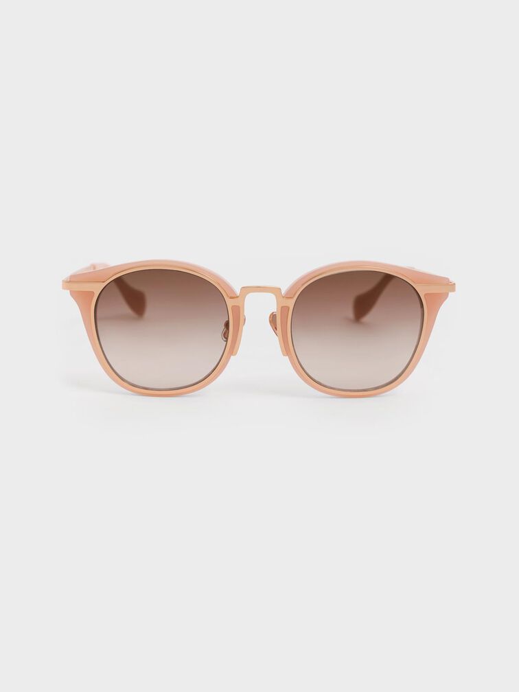 Recycled Acetate Cat-Eye Sunglasses, Pink, hi-res