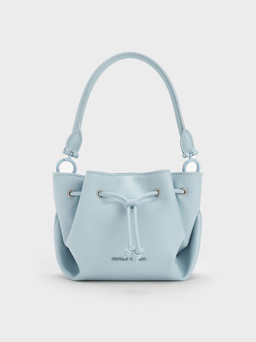 Boaz Drawstring Top Handle Bag, Blue, hi-res