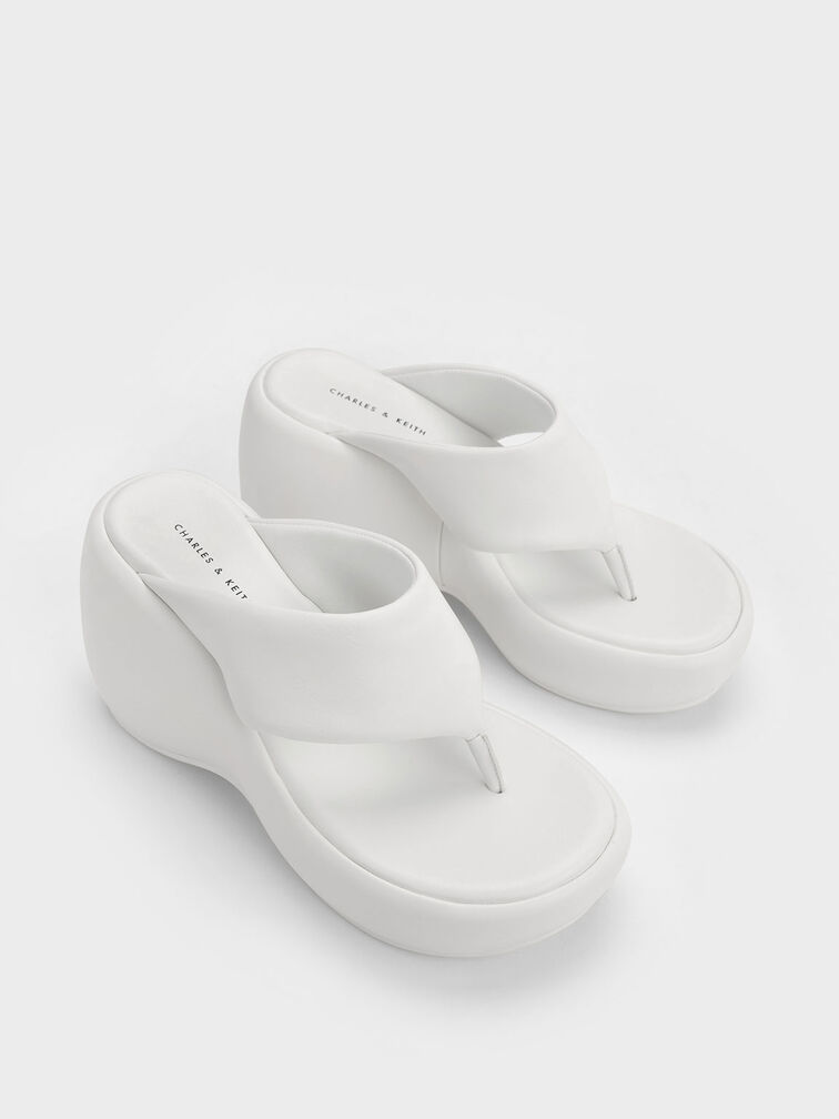 Noemi Platform Wedges, White, hi-res