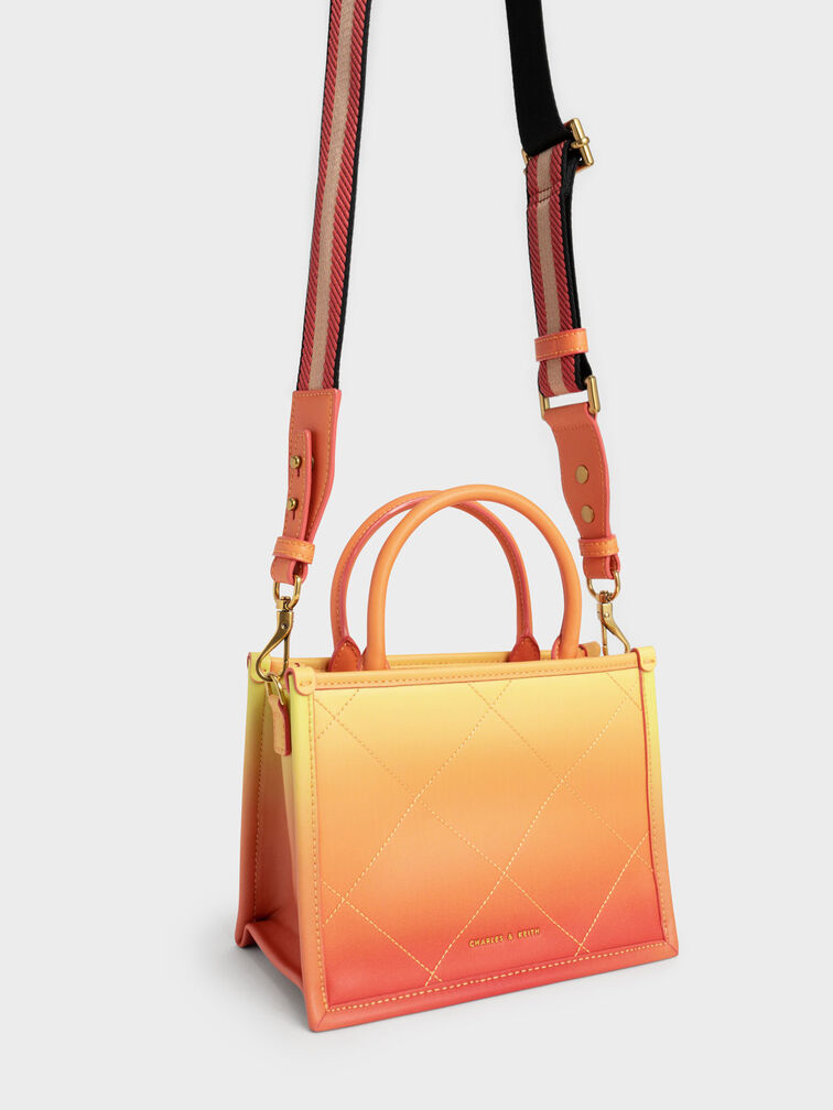 Celia Quilted Double Handle Tote Bag, Sunset, hi-res