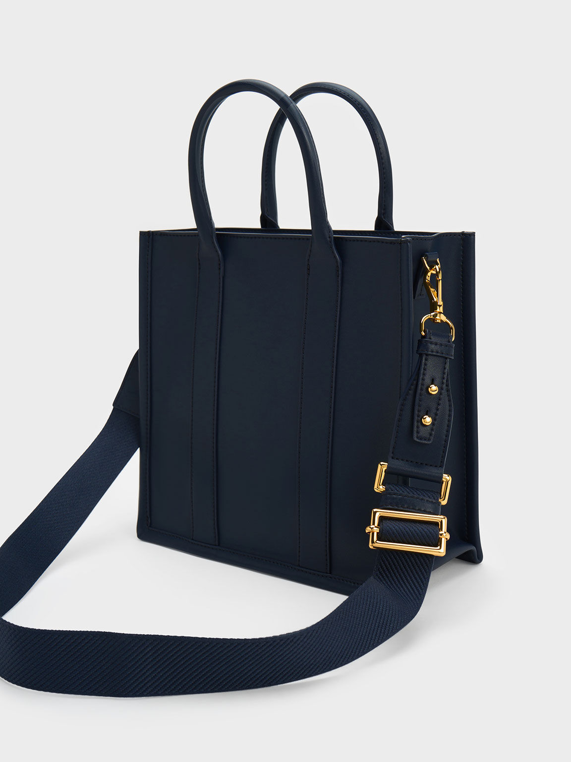 Navy Clover Trapeze Tote Bag - CHARLES & KEITH IN