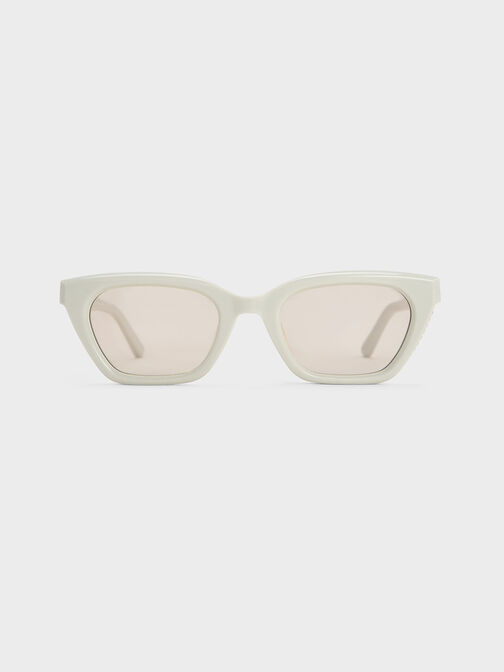 Vesta Angular Cat-Eye Sunglasses, Chalk, hi-res