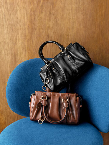 Britton Top Handle Tote Bag, Black, hi-res