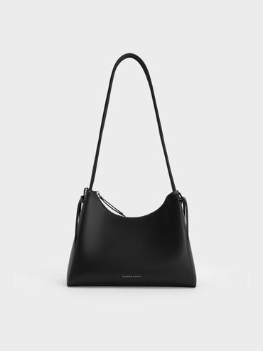Hazel Bow Hobo Bag, Noir, hi-res