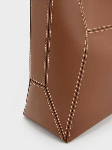 Nasrin Geometric Tote Bag, Chocolate, hi-res