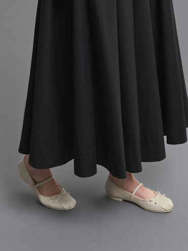 Emiko Bow Mary Jane Flats, Chalk, hi-res