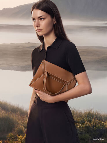 Nasrin Geometric Tote Bag, Chocolate, hi-res