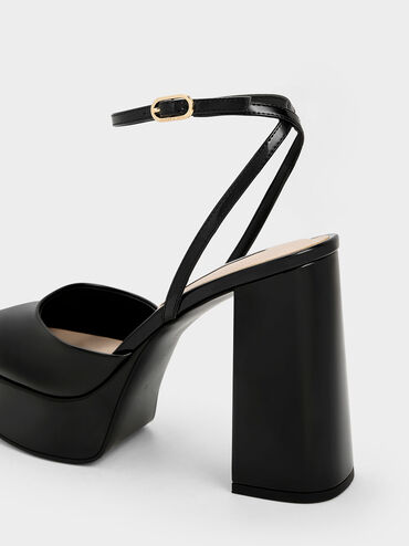 Patent Platform Ankle-Strap Pumps, Black Patent, hi-res