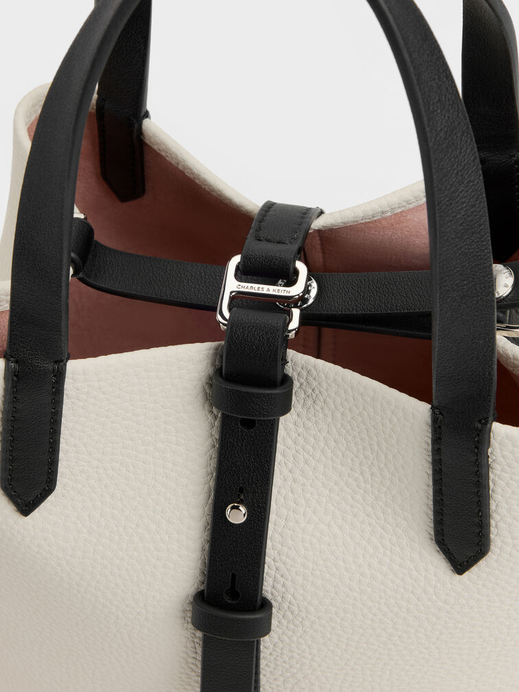 Mini Beryl Two-Tone Bucket Bag, Multi Cream, hi-res
