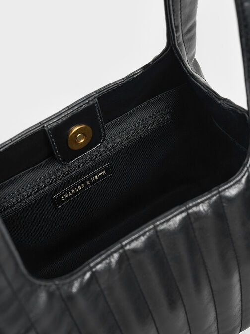 Donna Crinkle-Effect Tote Bag, Black, hi-res