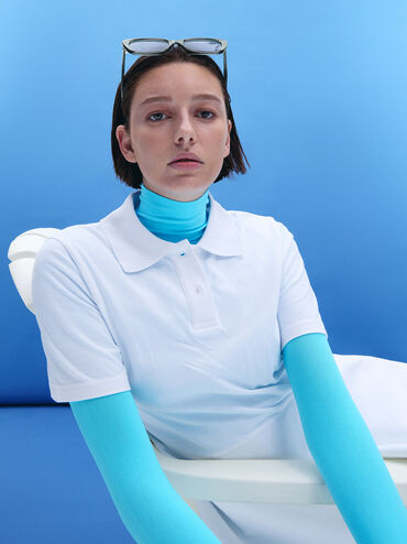 Maeva Recycled Acetate Cat-Eye Sunglasses, Teal, hi-res