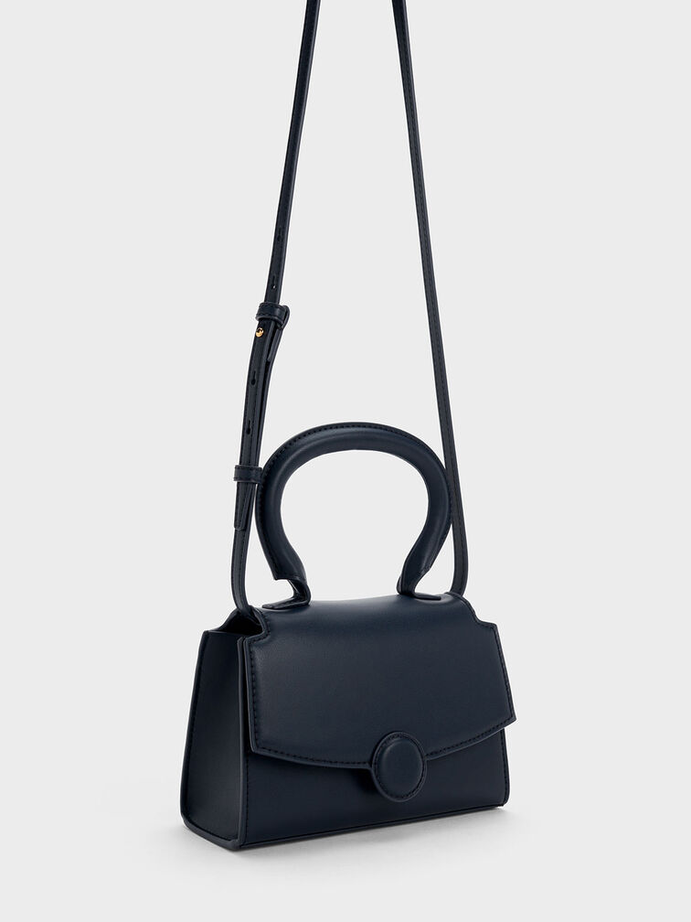 Clover Curved Handle Bag, Navy, hi-res