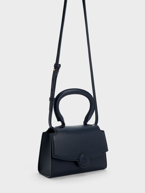 Clover Curved Handle Bag, Navy, hi-res