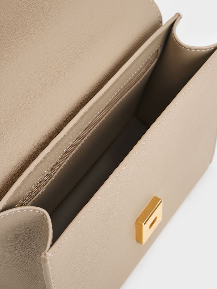 Brennan Chain Handle Crossbody Bag, Taupe, hi-res