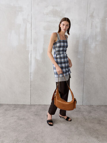 Large Bessie Side-Pocket Hobo Bag, Distressed Tan, hi-res