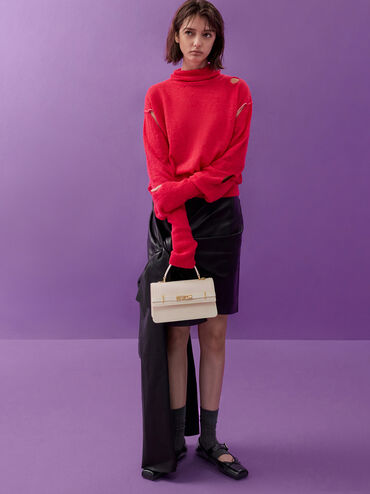 Arlet Belted Top Handle Bag, Cream, hi-res