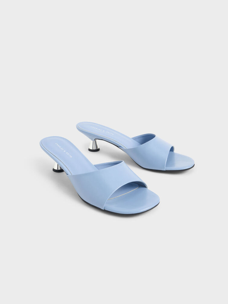 Spool Heel Mules, Slate Blue, hi-res
