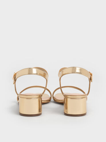 Alec Metallic Block-Heel Ankle-Strap Sandals, Light Gold, hi-res