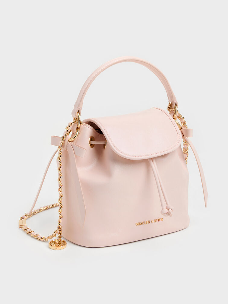 Dalia Bow Top Handle Bag, Soft Pink, hi-res