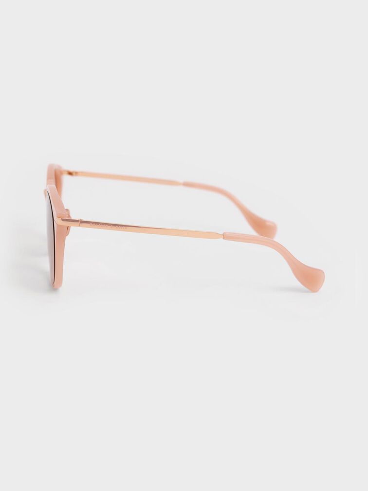 Recycled Acetate Cat-Eye Sunglasses, Pink, hi-res