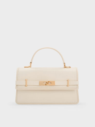 Arlet Belted Top Handle Bag, Cream, hi-res
