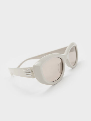 Birdie Recycled Acetate Sunglasses, Chalk, hi-res