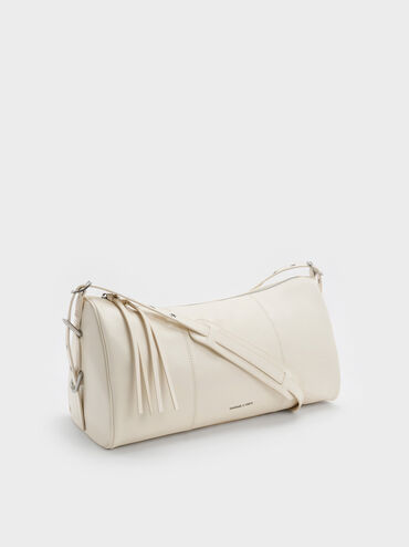 Bryna Panelled Grommet-Strap Crossbody Bag, Cream, hi-res