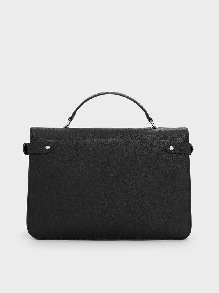 Chance Turn-Lock Top-Handle Bag, Noir, hi-res