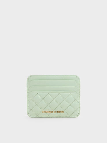 Cleo Quilted Card Holder, Mint Green, hi-res