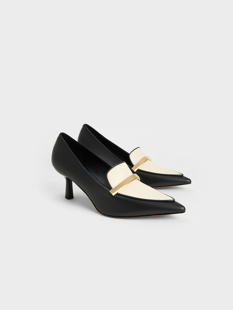 Metallic Accent Loafer Pumps, Multi, hi-res