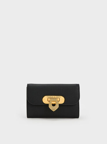 Alcott Push-Lock Wallet, Black, hi-res