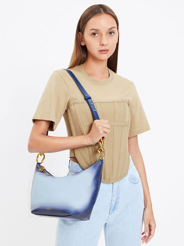 Cayce Ombre Hobo Bag, Navy, hi-res