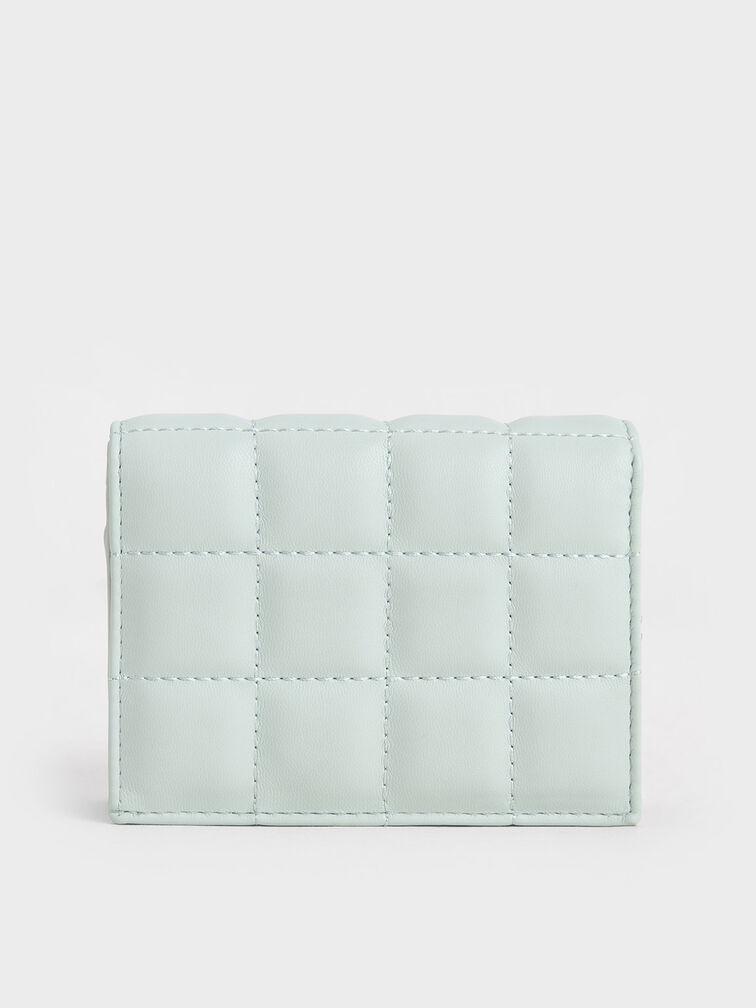 Cassia Quilted Chain-Handle Mini Wallet, Sage Green, hi-res