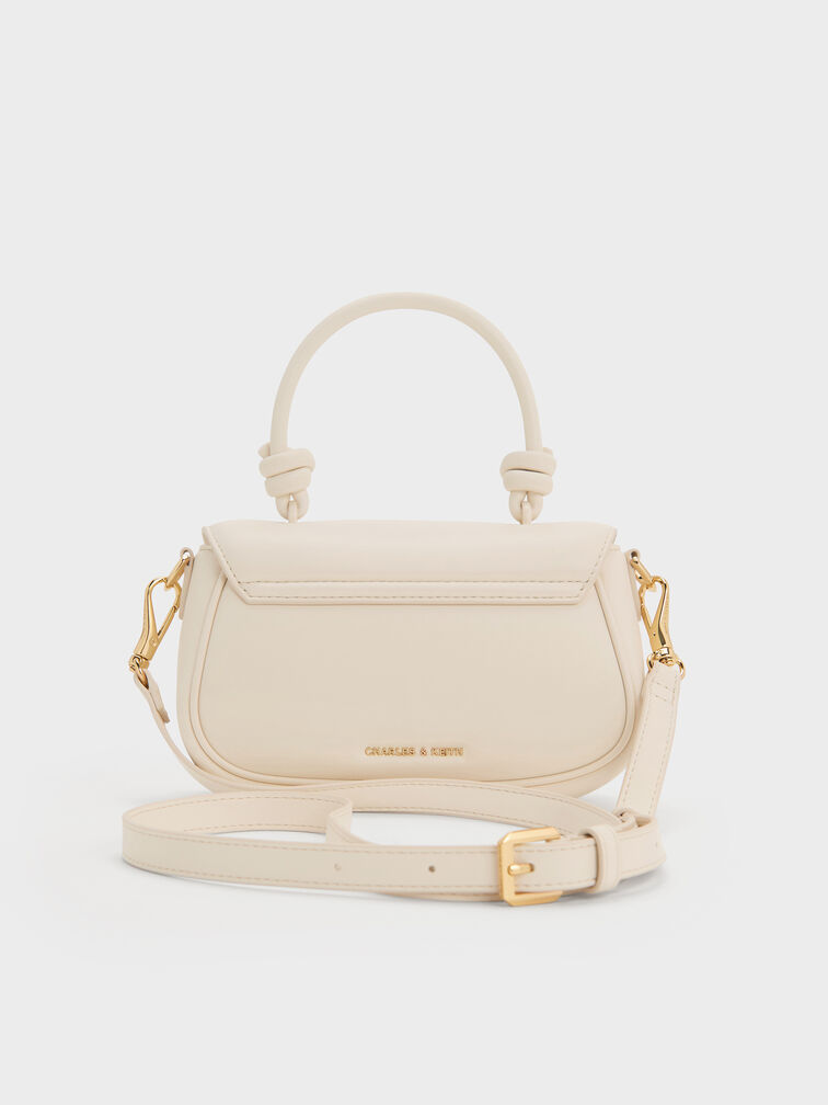 Sammie Knotted-Handle Front-Flap Bag, Cream, hi-res