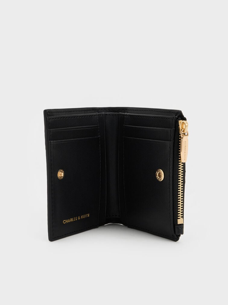 Duo Quilted Small Wallet, Black, hi-res