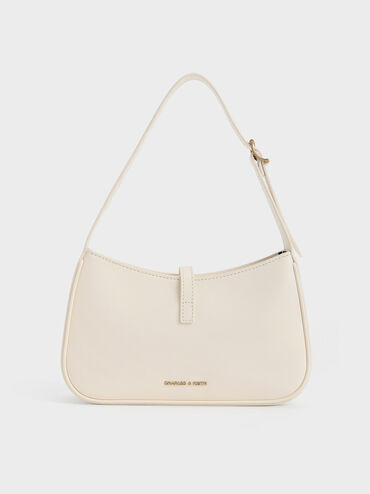Cesia Metallic-Accent Shoulder Bag, Cream, hi-res