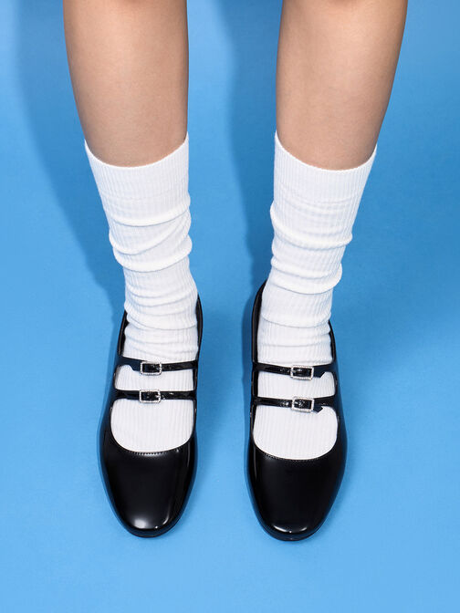 Clementine Double Crystal-Buckle Mary Jane Pumps, Black Box, hi-res