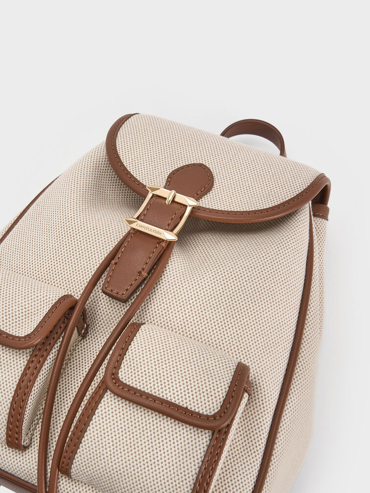 Bryna Canvas Backpack, Taupe Canvas, hi-res