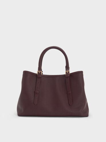 Baral Bead-Charm Tote Bag, Wineberry Red, hi-res