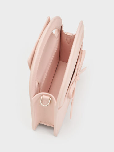 Reese Bow Top Handle Wristlet, Soft Pink, hi-res