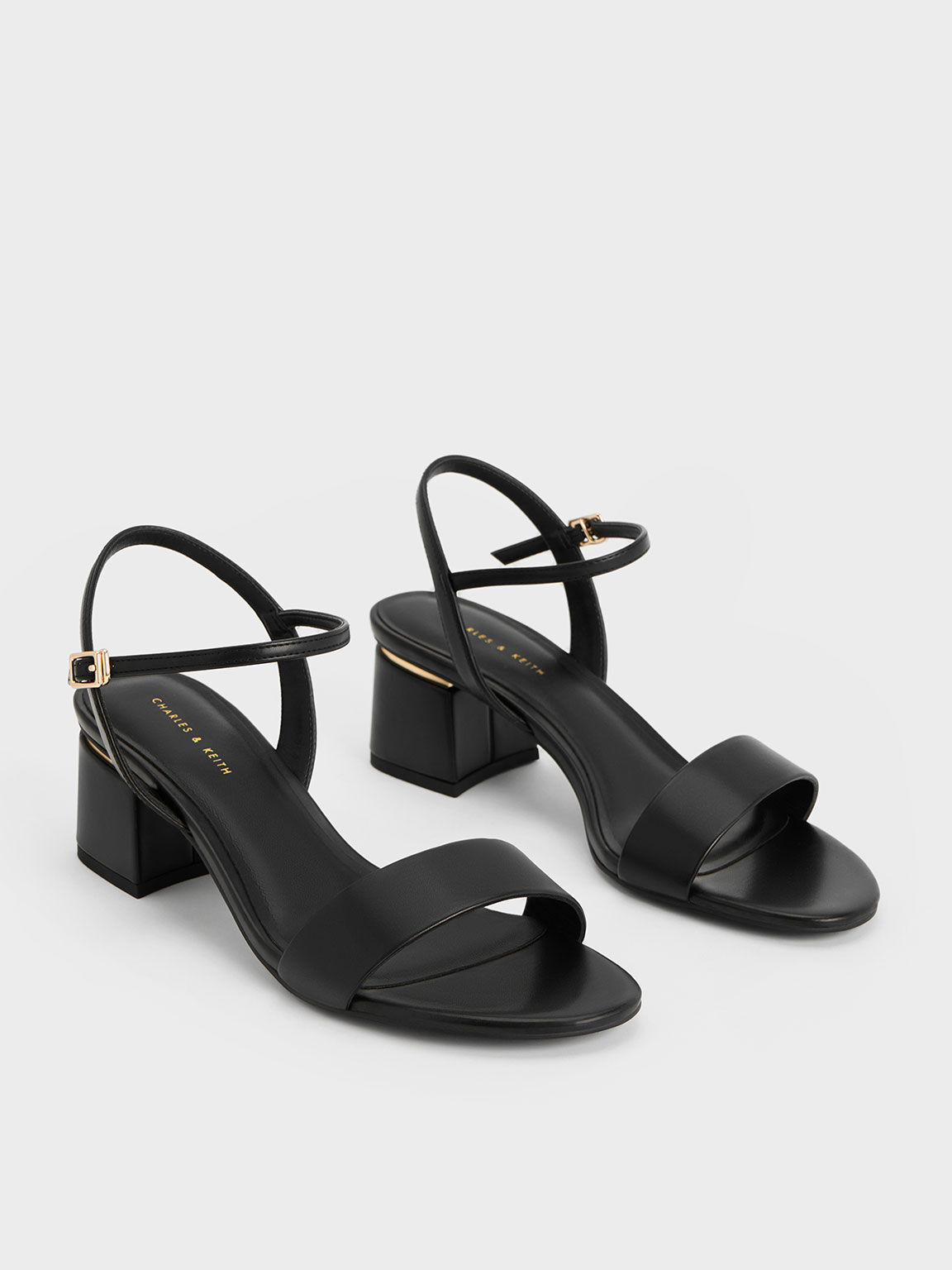 Black Sylva Block Heel Sandals CHARLES KEITH IN