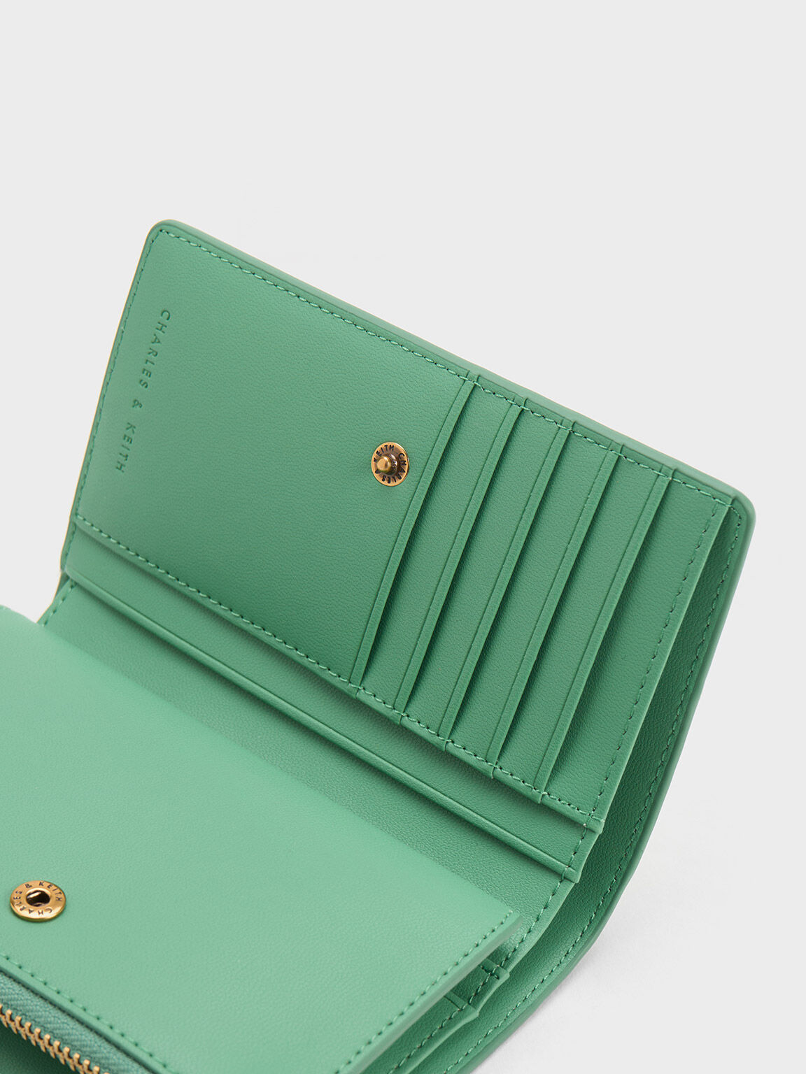 Green Snap Button Small Wallet CHARLES KEITH IN
