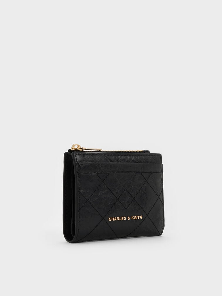 Duo Quilted Small Wallet, Black, hi-res