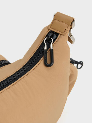 Soleil Nylon Shoulder Bag, Camel, hi-res