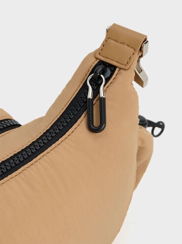 Soleil Nylon Shoulder Bag, Camel, hi-res